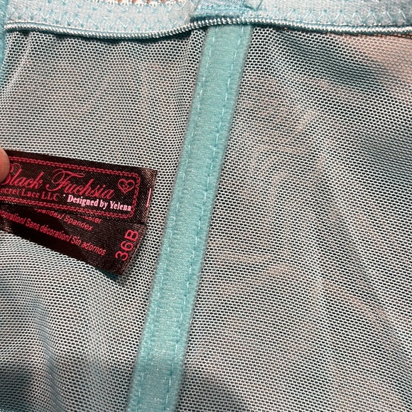 36B Blue Lacey Bra Top Lingerie - Picture 7 of 7